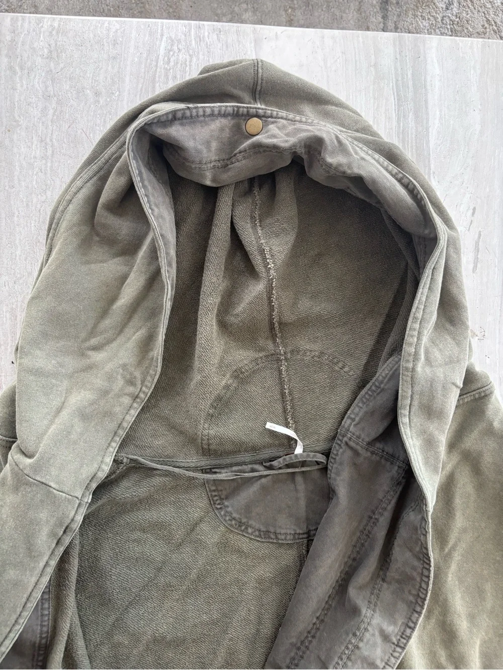 Free People Washed Olive Hooded Drawstring Jacket